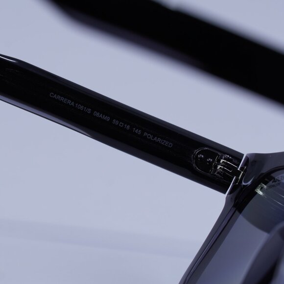 CARRERA 1061/S 008A M9 Sunglasses Black Square Frame, Grey Polarized Lenses - Picture 6 of 11